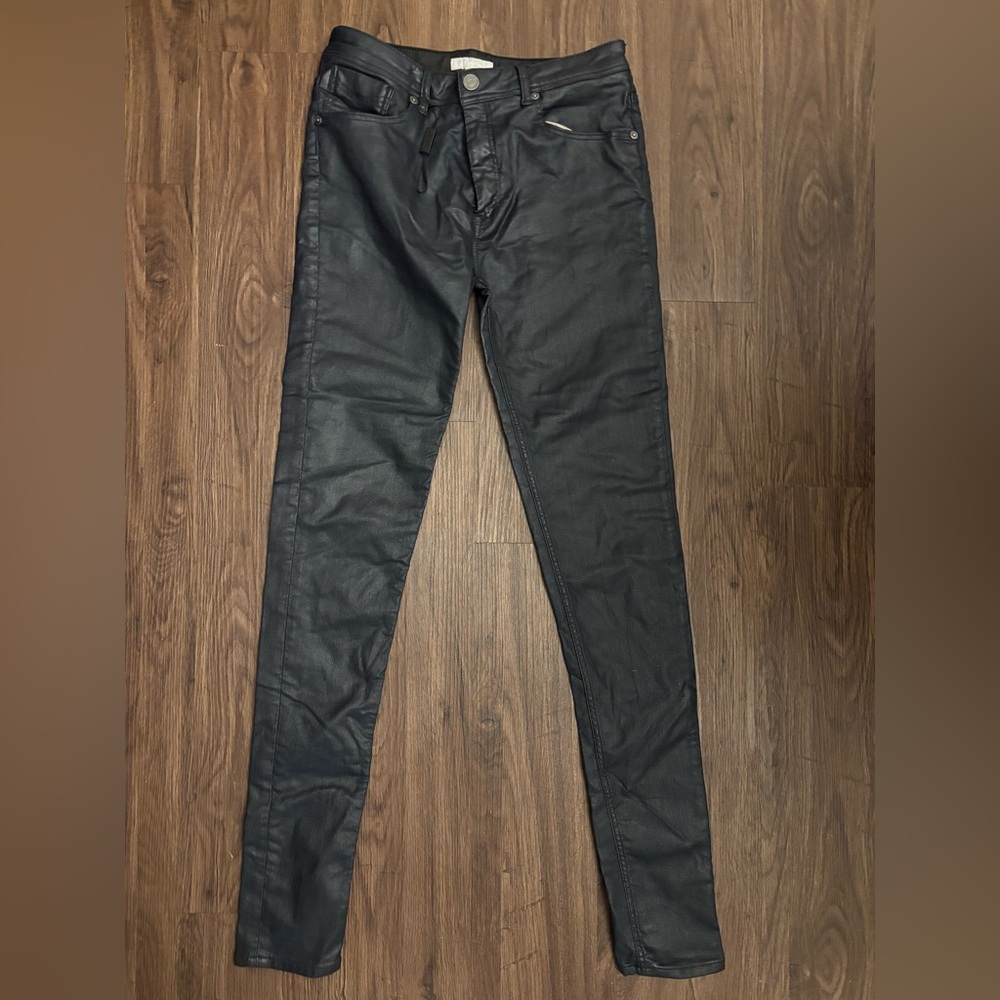 Burberry Kids Charcoal Blue Waxed Casual Pants